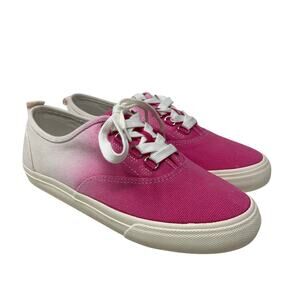 J.Crew 2 Colored Dip Dye Sneakers Womens Size 8.5 Soft Fuschia Lace Up NEW
